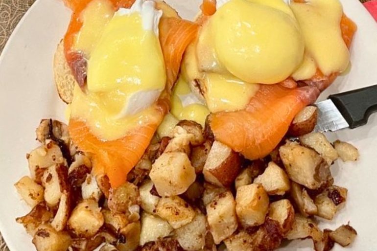 Salmon Benedict at Eggcellence Brunchery in Annapolis, MD