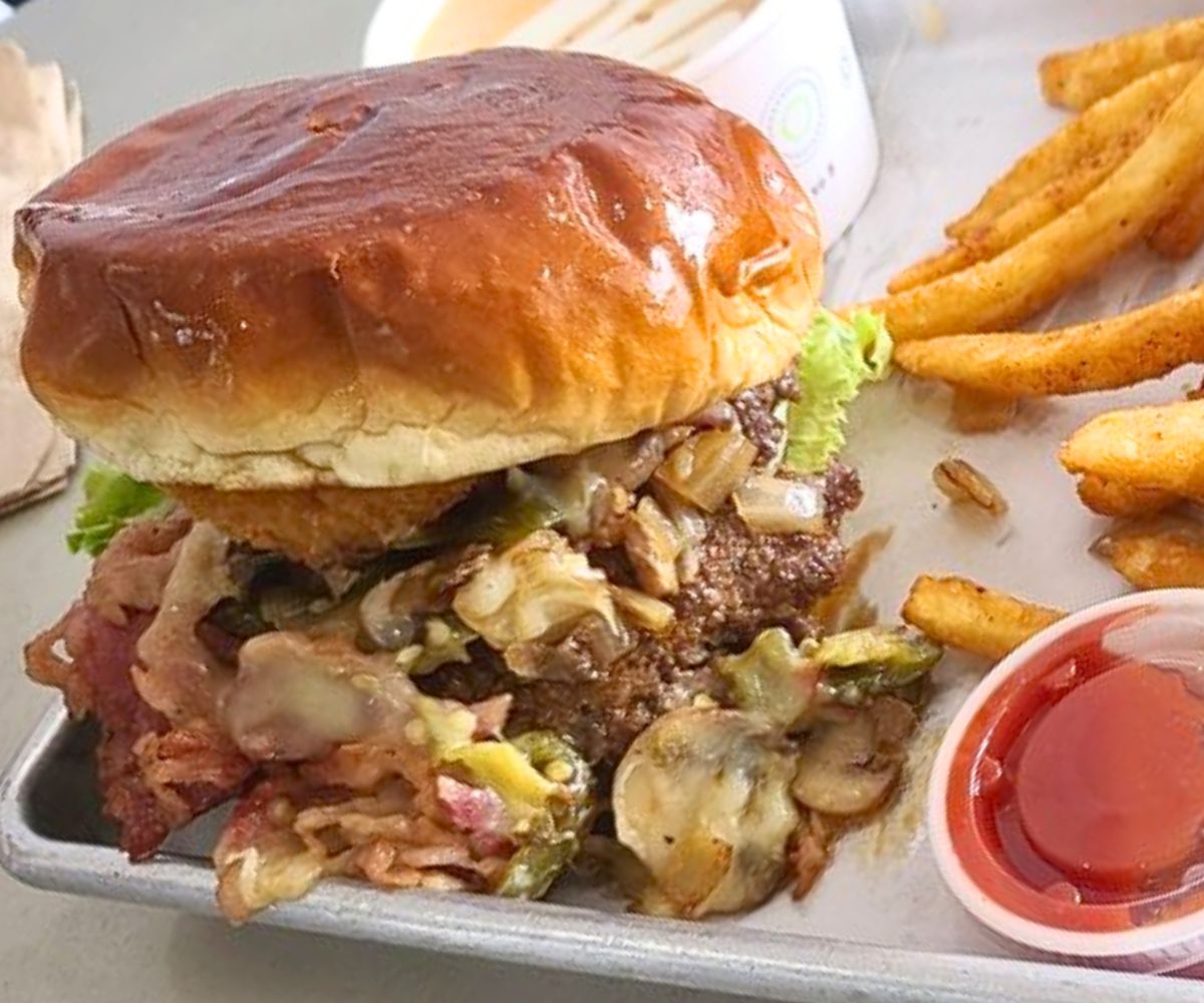 Kitchen Sink Burger at Nest Burger in Plano, TX