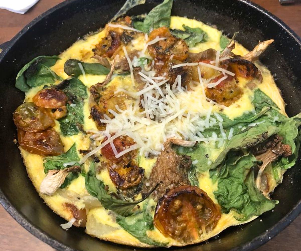 Spinach and Mushroom Frittata at Blue Dog Bistro in Gulfport, MS
