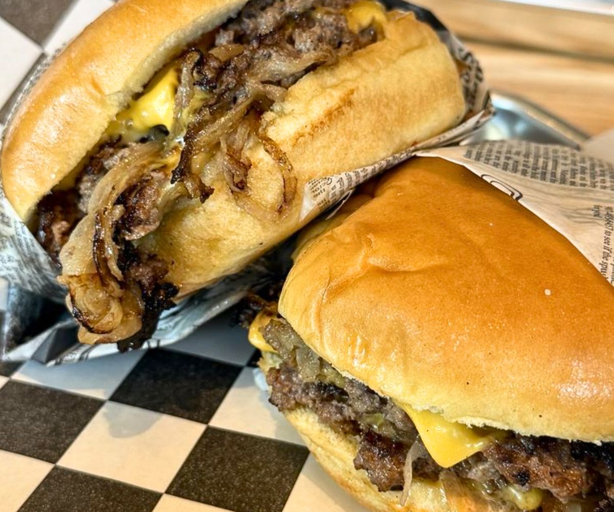 Oklahoma Burgers at Benny's Smash Burgers in Plantation, FL