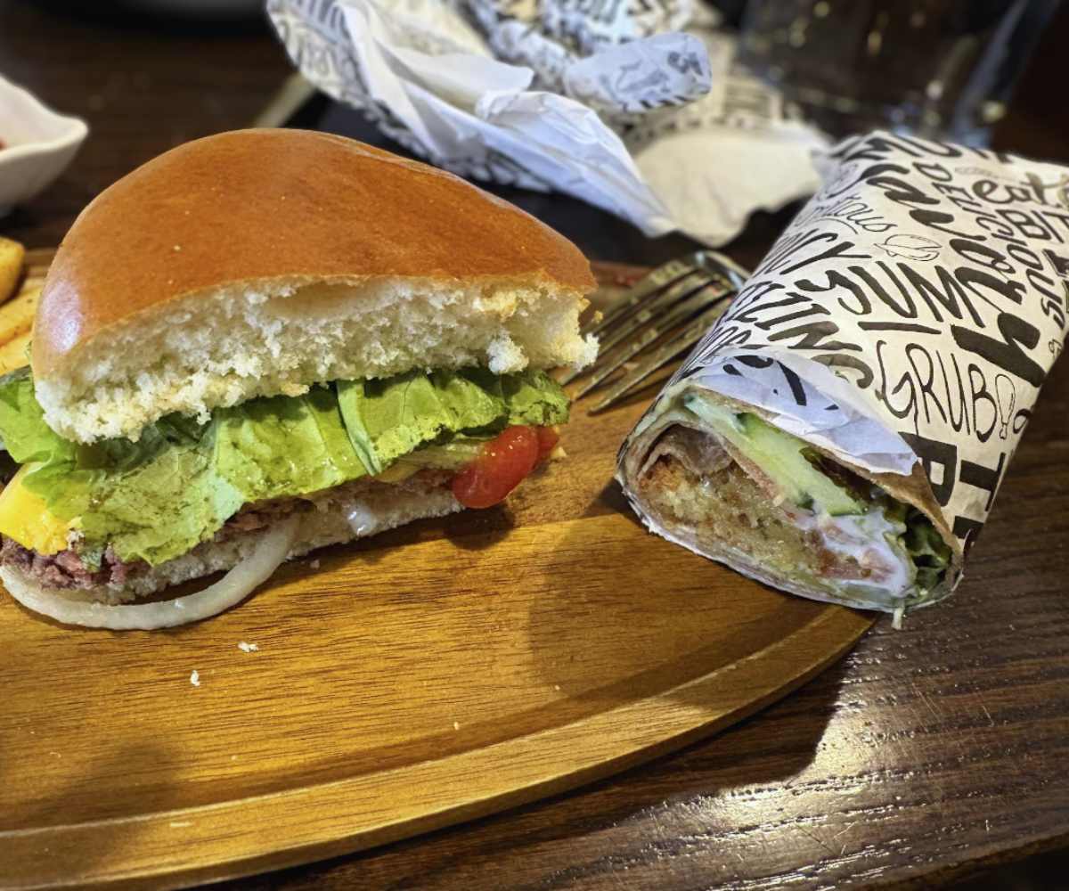 burger and wrap at Cozy Cafe in Bethlehem, PA