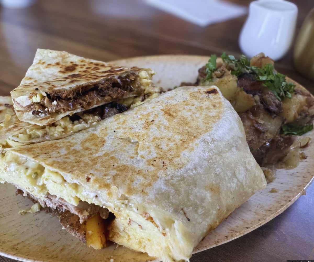 breakfast burrito at The White Rooster in Dana Point, CA