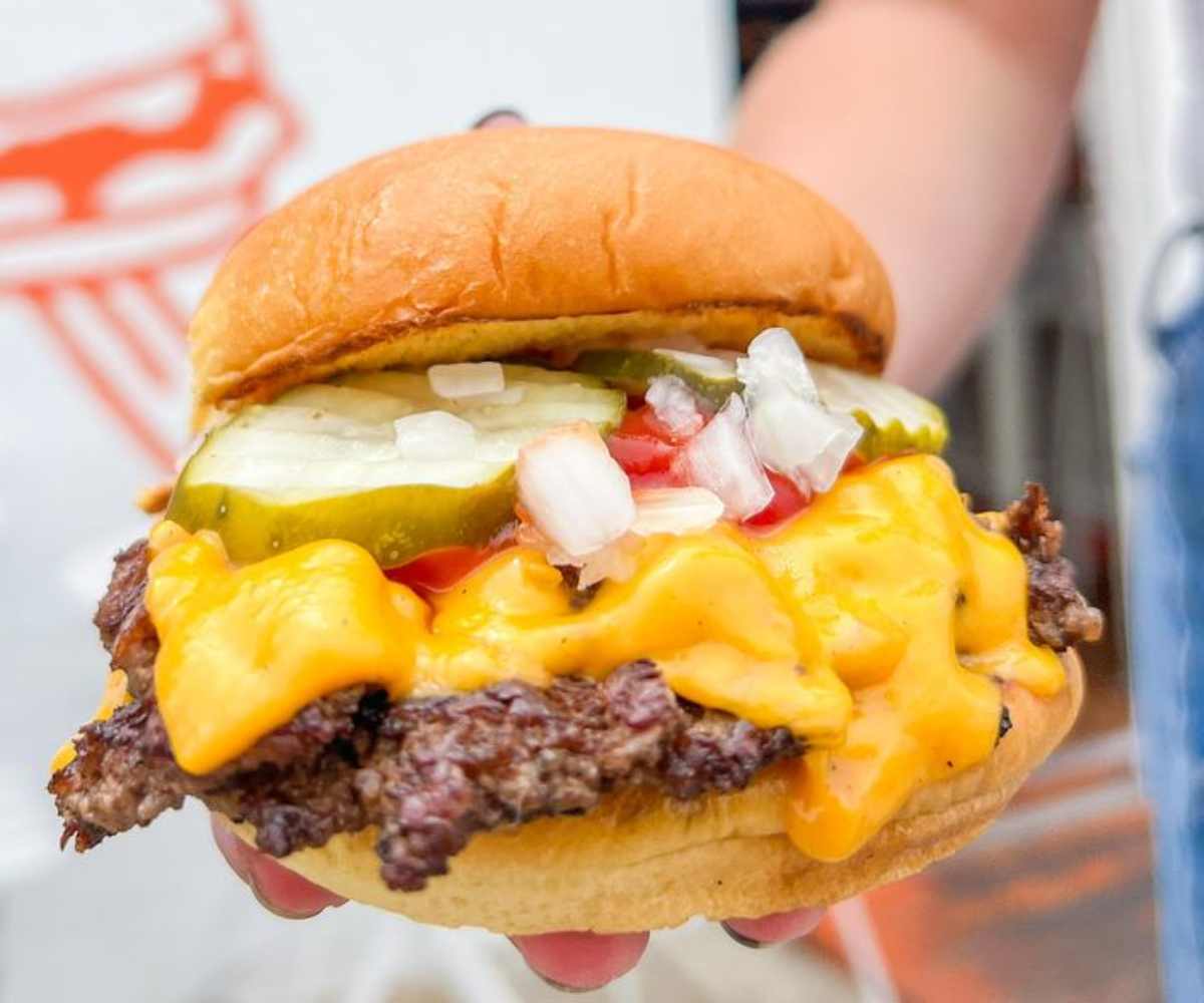 huge burger at proudly serving in long beach california