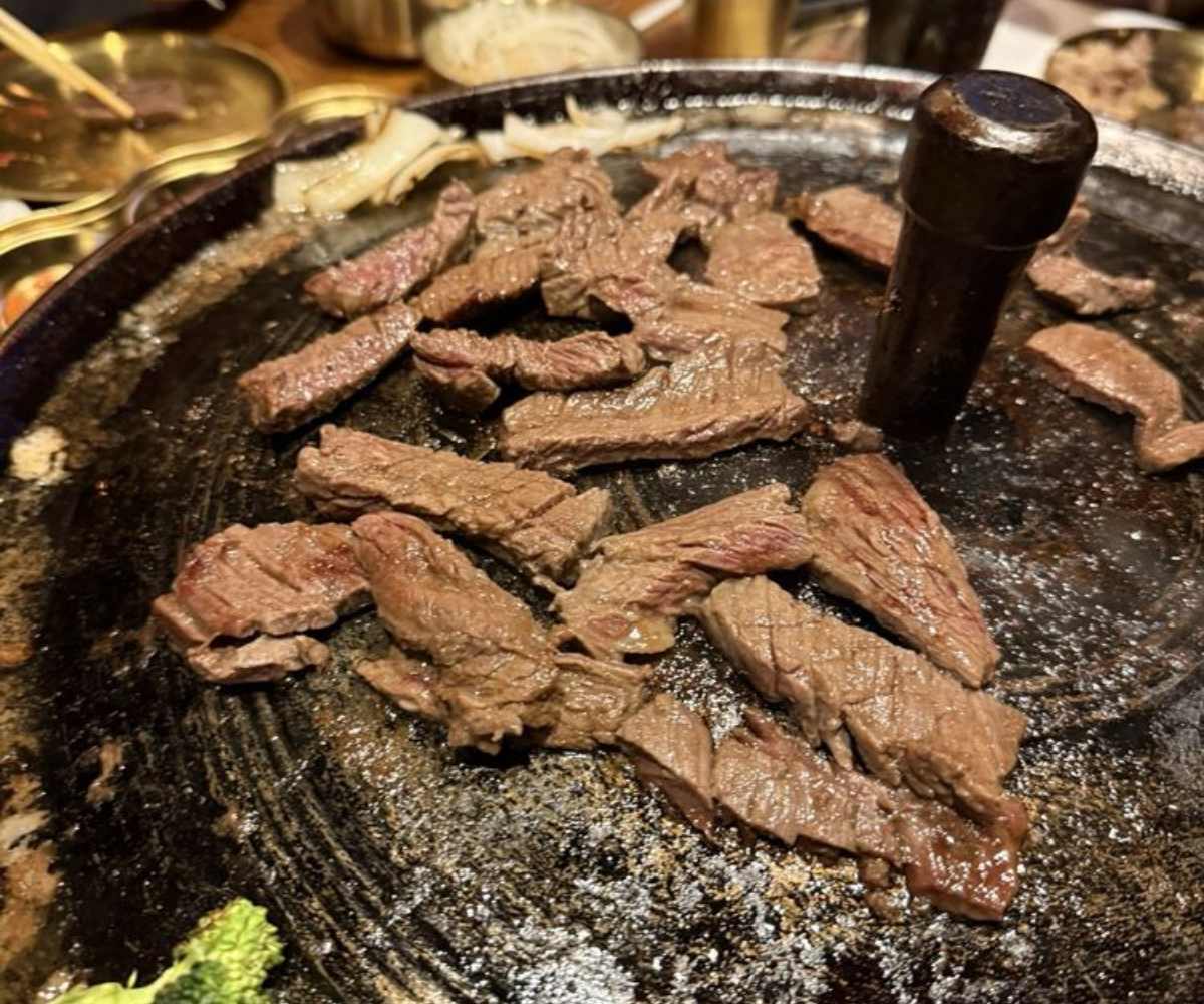 Beef grilling at blacksmith BBQ in Bayside New York