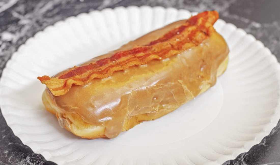 donut with bacon at crispy donut in wichita kansas