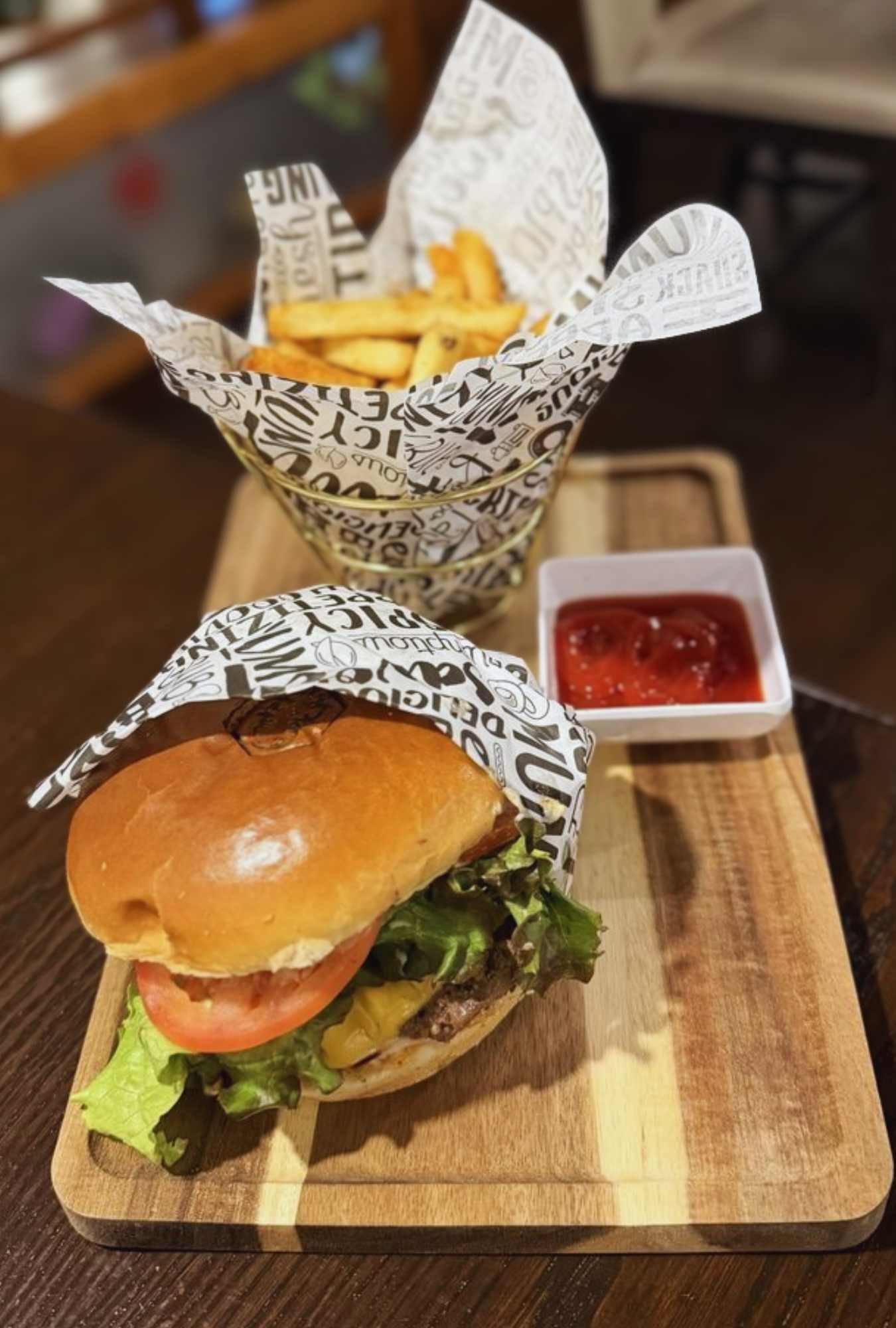 Cozy burger and fries at Cozy Cafe in Bethlehem, PA