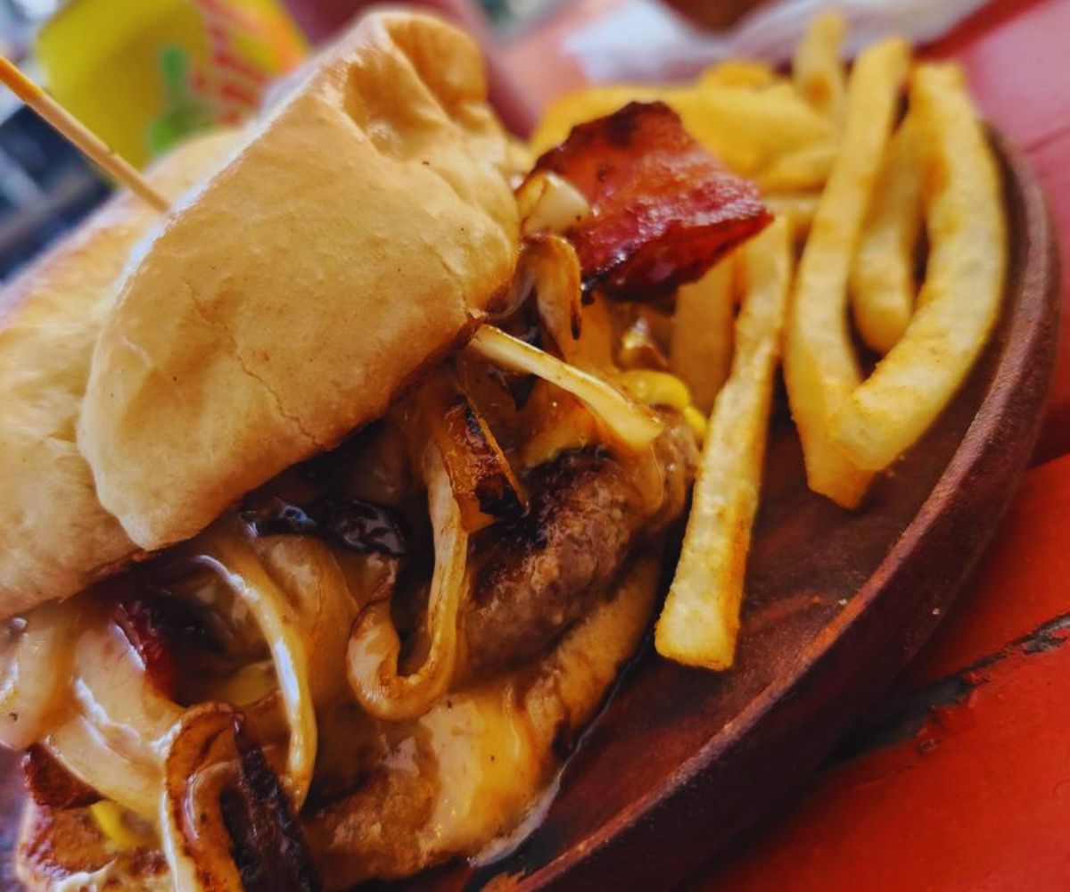 Rey TJ Burgers - Burger & Fries Close-up