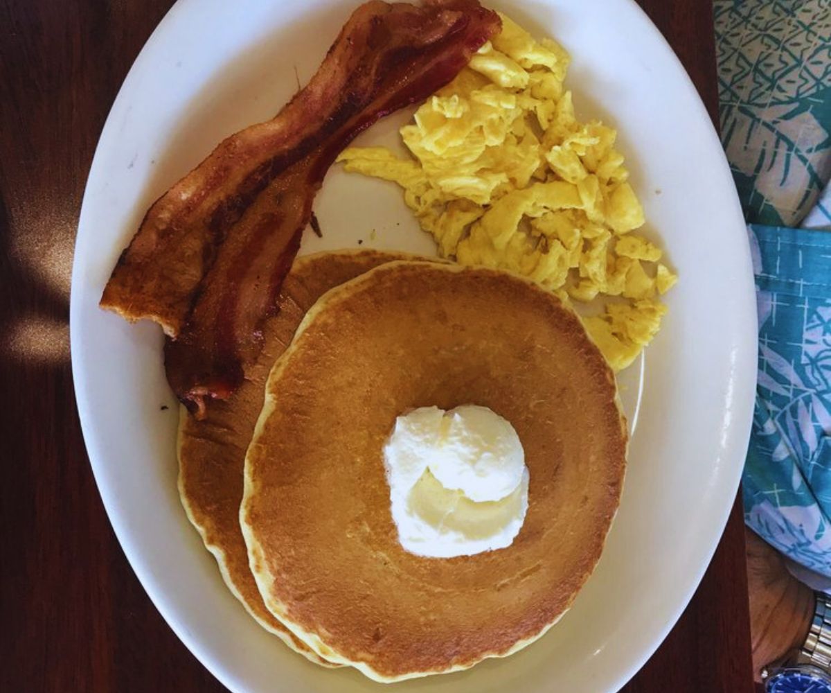 The Best Breakfast Cafe - Early Bird Special $7.50: Pancake, Bacon and Scrambled Egg