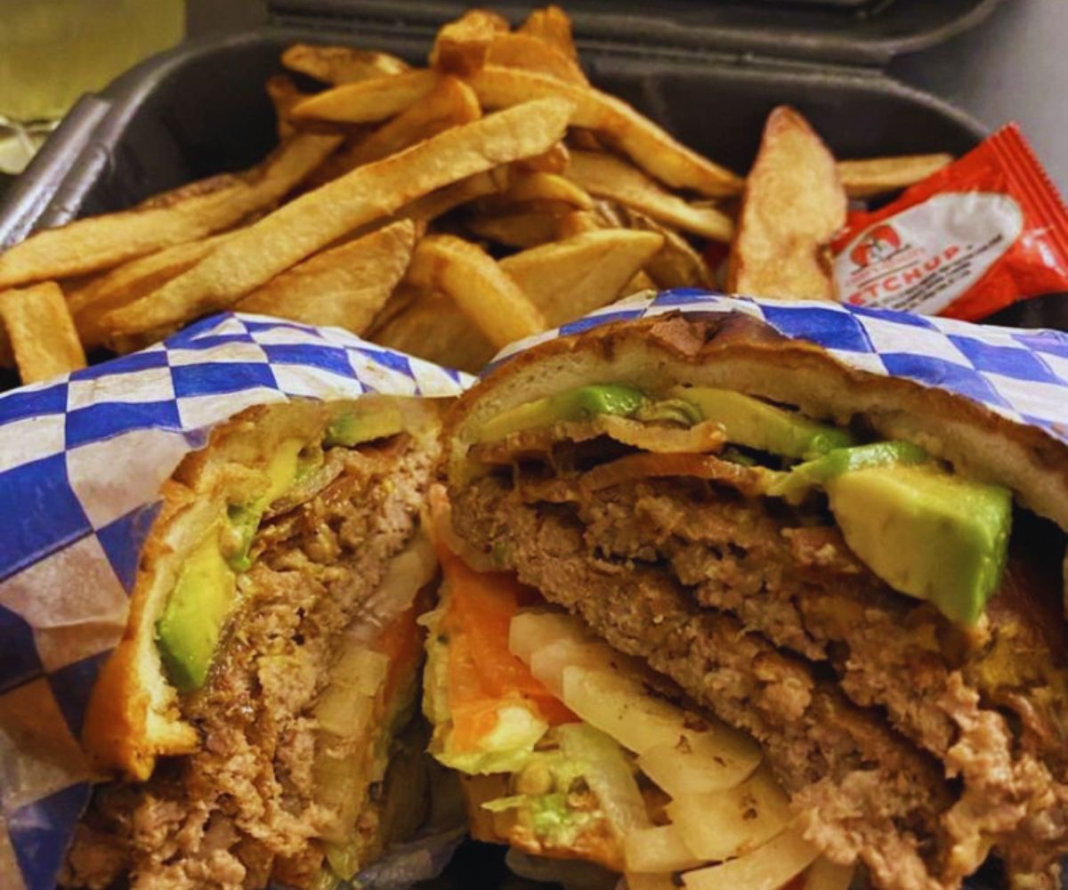Blue Bird Burgers - California Burger with a Side of Fries