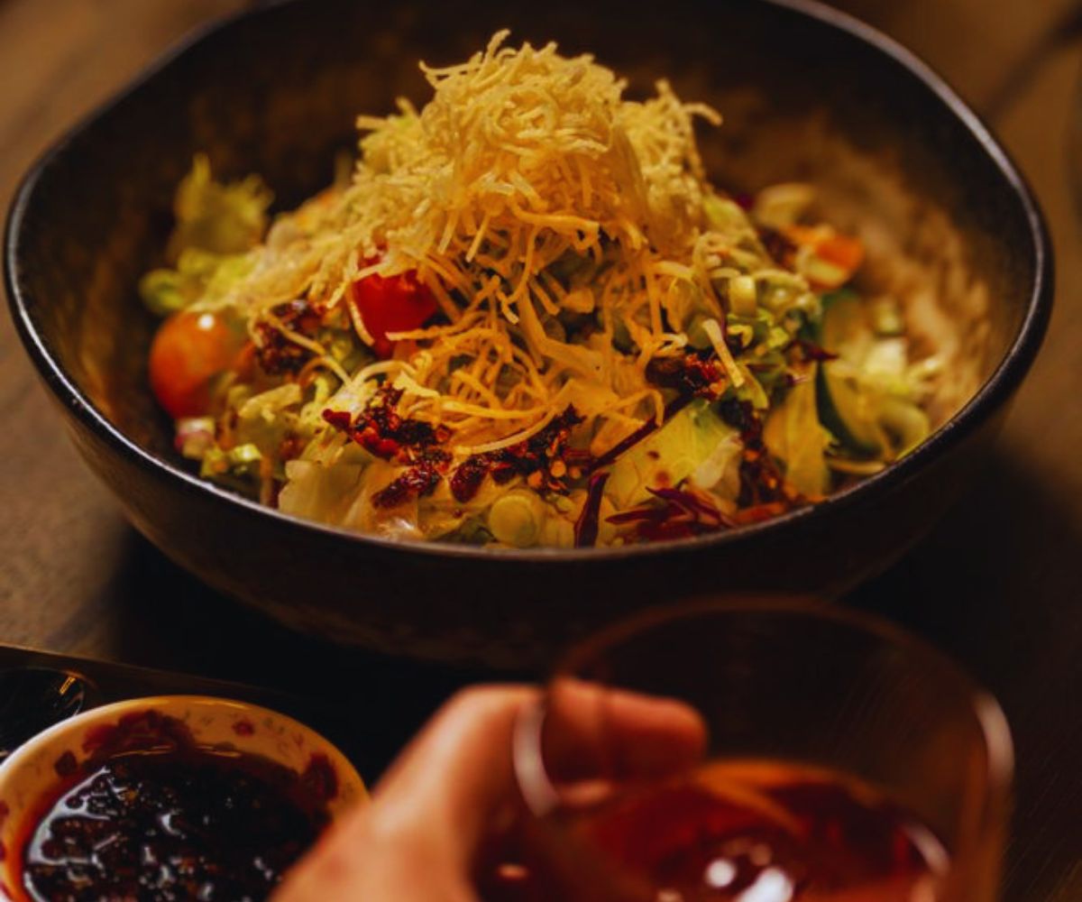 Salty Flame Salad and Drink