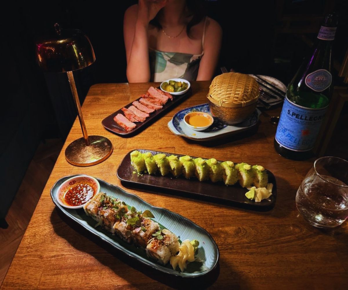 Salty Flame Green Tempura Roll + Salmon Avocado Roll