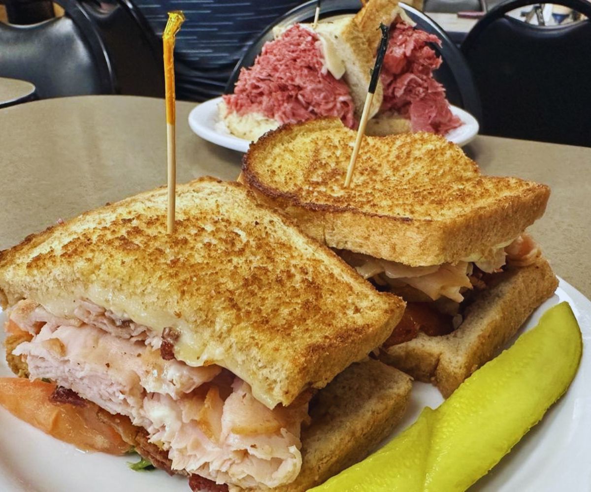 Slyman's Restaurant - Turkey Club in Front, Ruben in Back