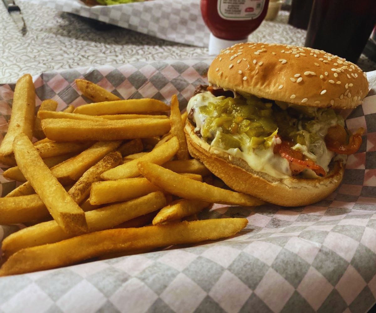 Happy's Hamburgers - Sonoran Burger with Fries