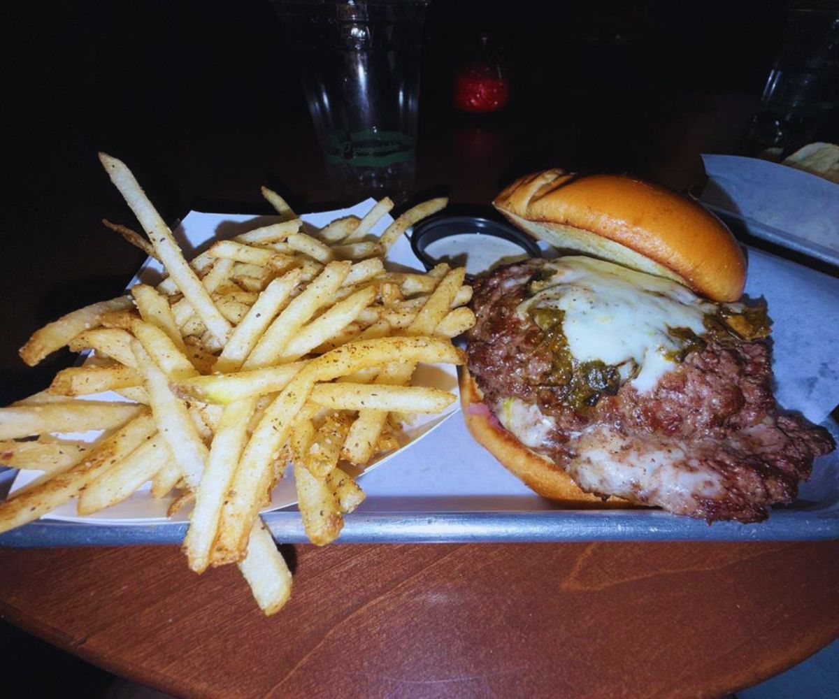 Royce - Green Chile Burger with Fries