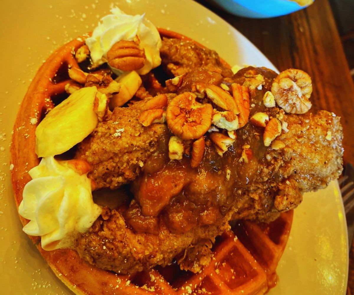 The Animal Farm - Banana Foster Chicken & Waffles