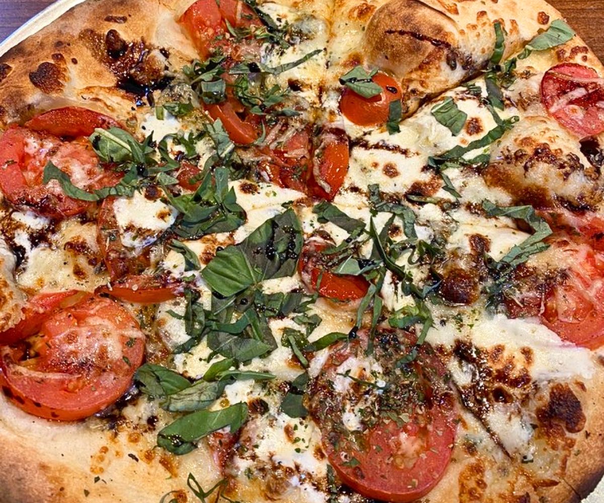 Drivin' Me Caprese ay Hand Fire Pizza in Jackson, Wyoming