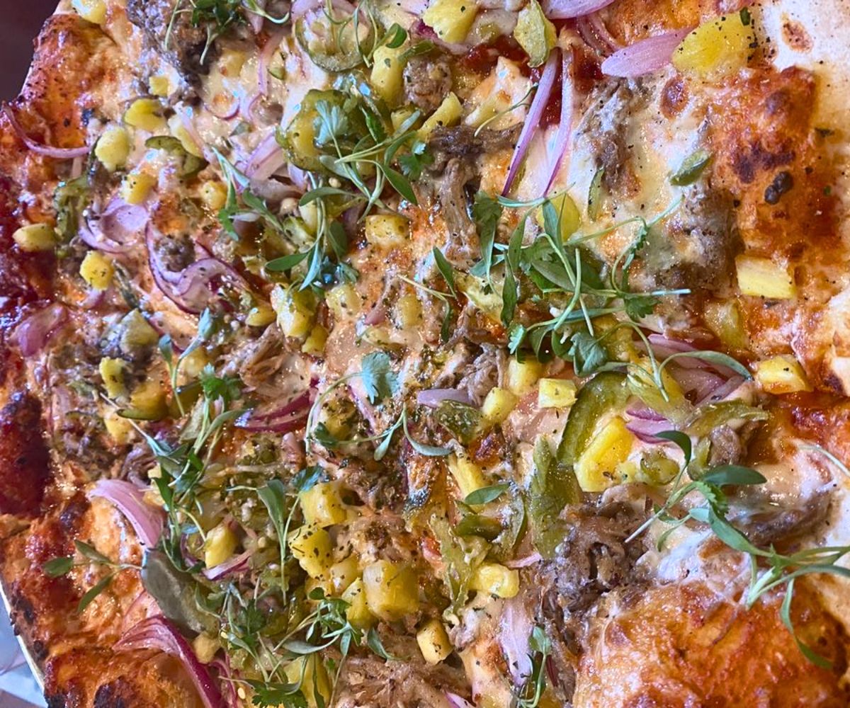 Even Mo' Bettah BBQ Pizza at Hand Fire Pizza in Jackson, Wyoming