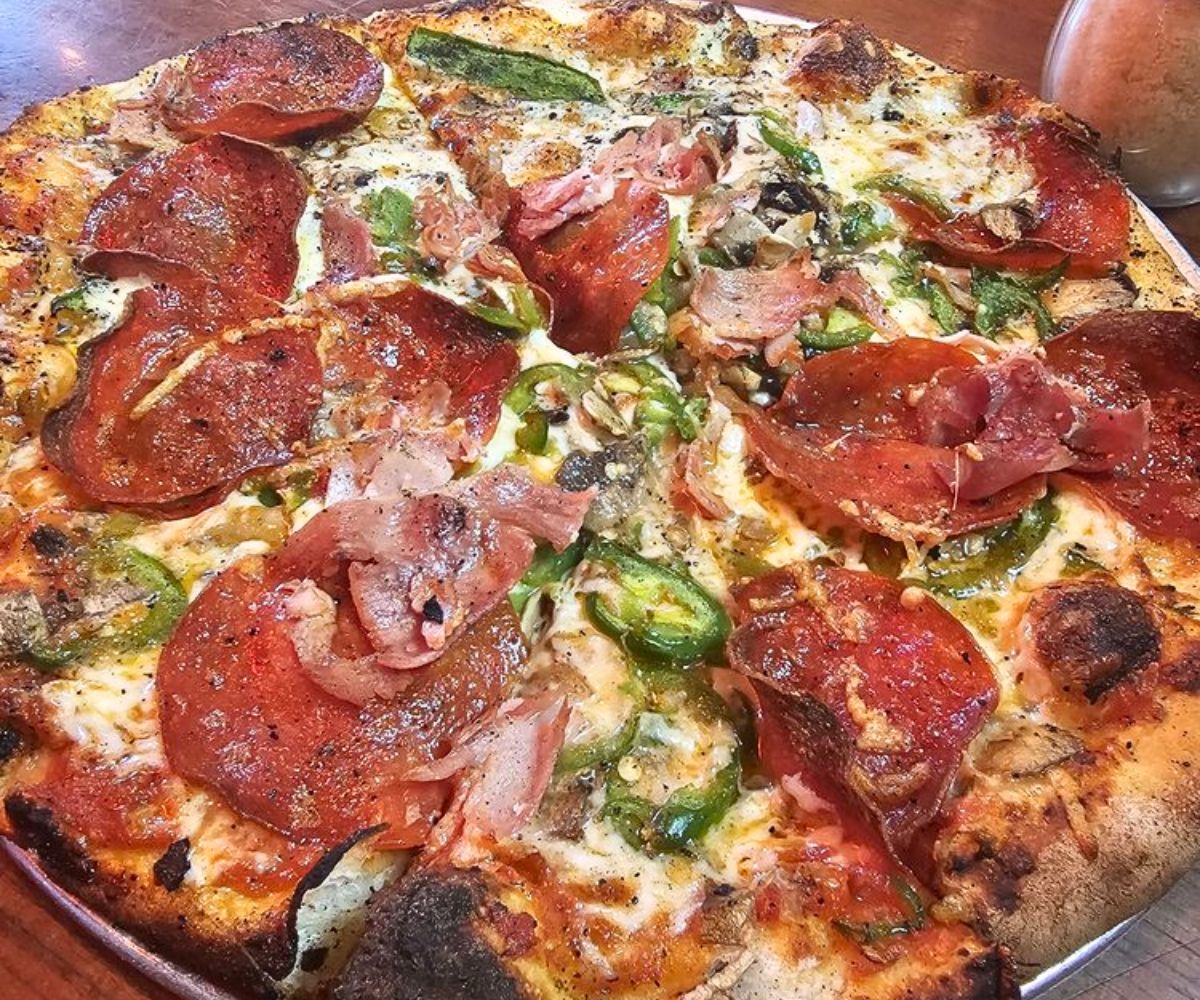 Extra Peppy Funghi at Hand Fire Pizza in Jacskon, Wyoming