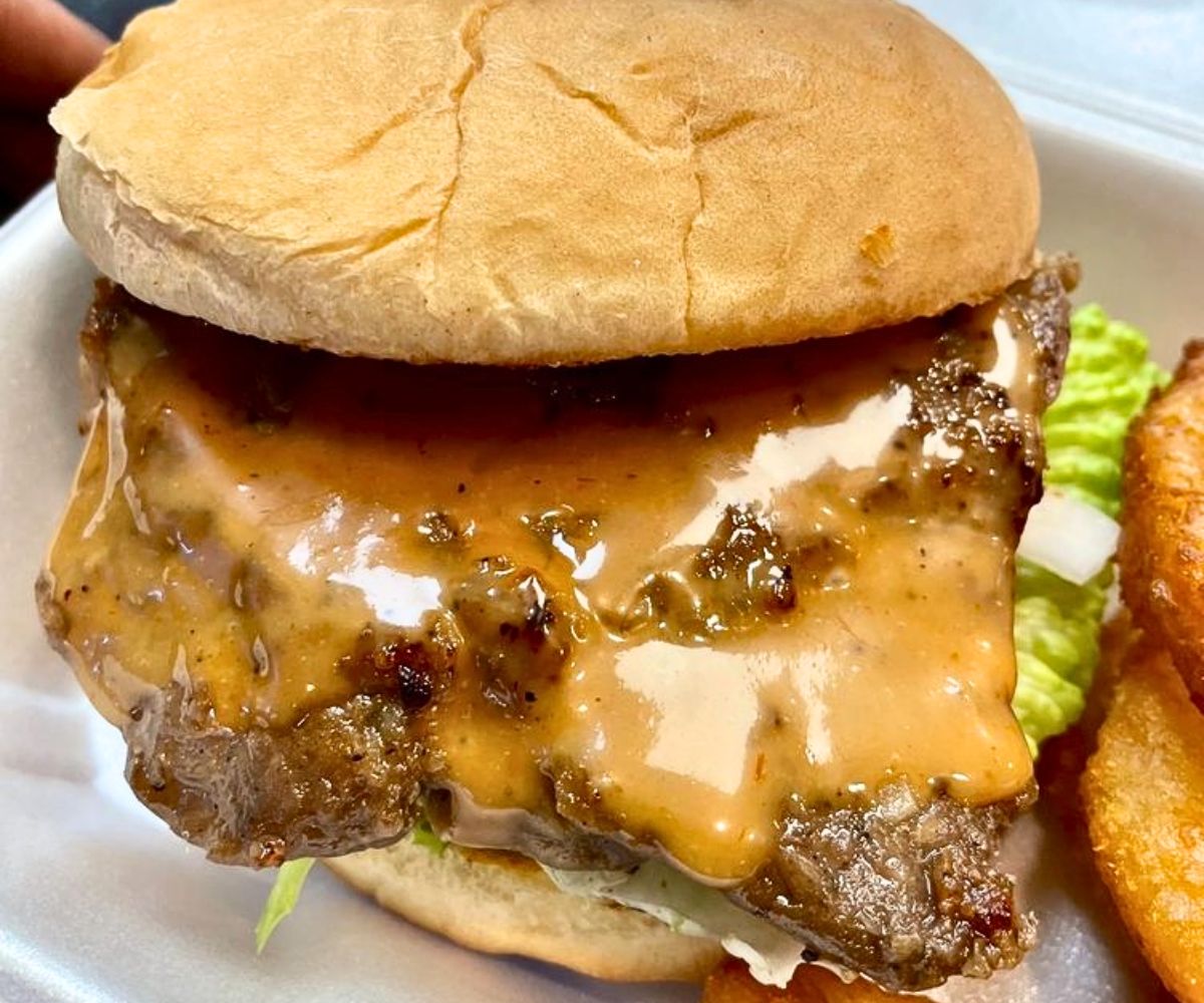 Greek Lamb Burger at Go To Burgers in Bowie, MD