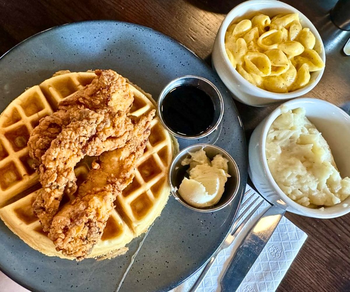 Chicken and Waffles at CASK Southern Kitchen & Bar in Louisville, KY