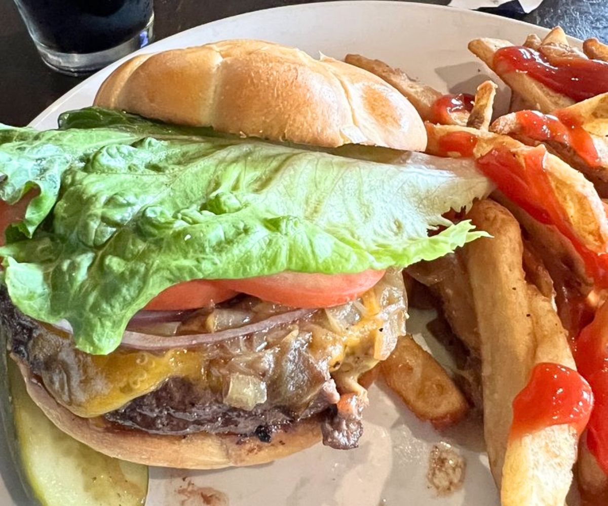 Bison Burger at Tamarack Brewing Company in Missoula, Montana