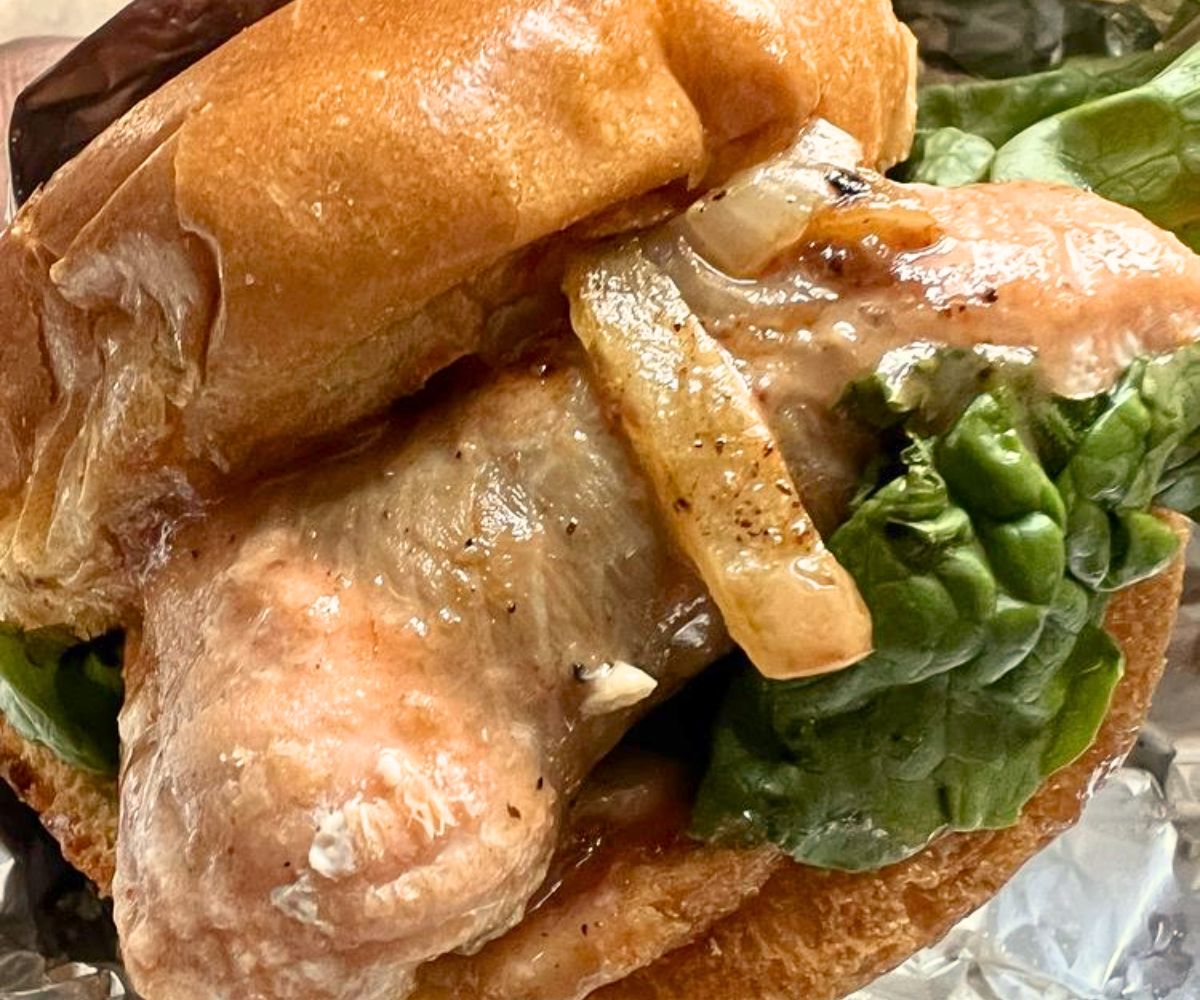 Salmon Burger at Go To Burgers in Bowie, MD