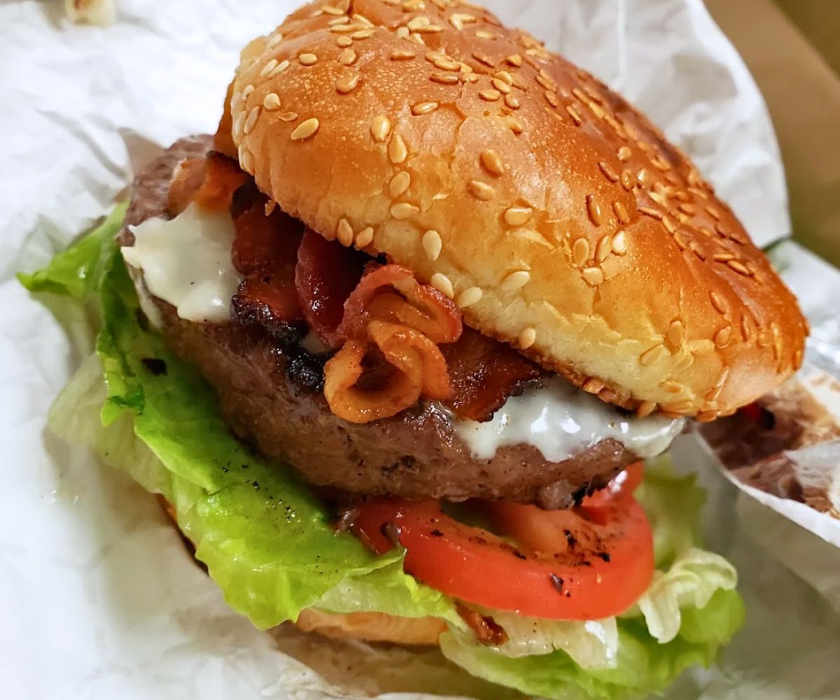 Teriyaki Burger at Lee's Burger Place in Newton Centre, Massachusetts