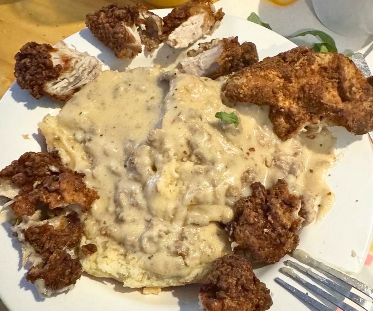 Biscuits and Gravy with Chicken at The Junction Kitchen in North Charleston, SC