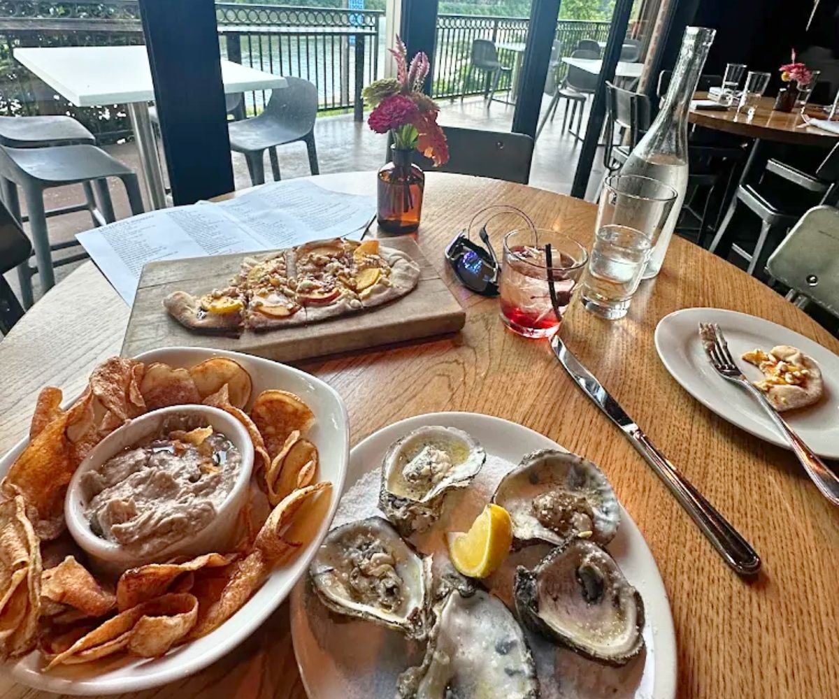 food and view at River in Tuscaloosa, Alabama