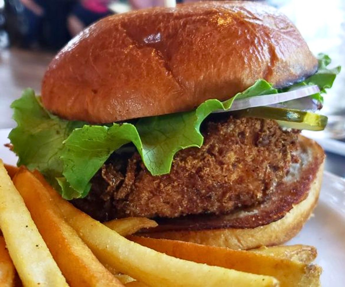 STL Hot Chicken Sandwich at Firefly Grill STL in Chesterfield, MO
