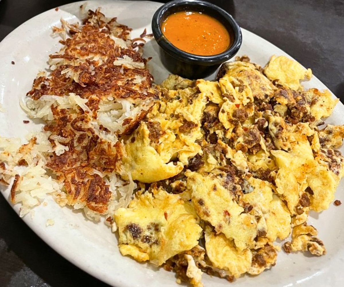 Chorizo with Eggs at Good Day Cafe in Grand Prairie, Texas