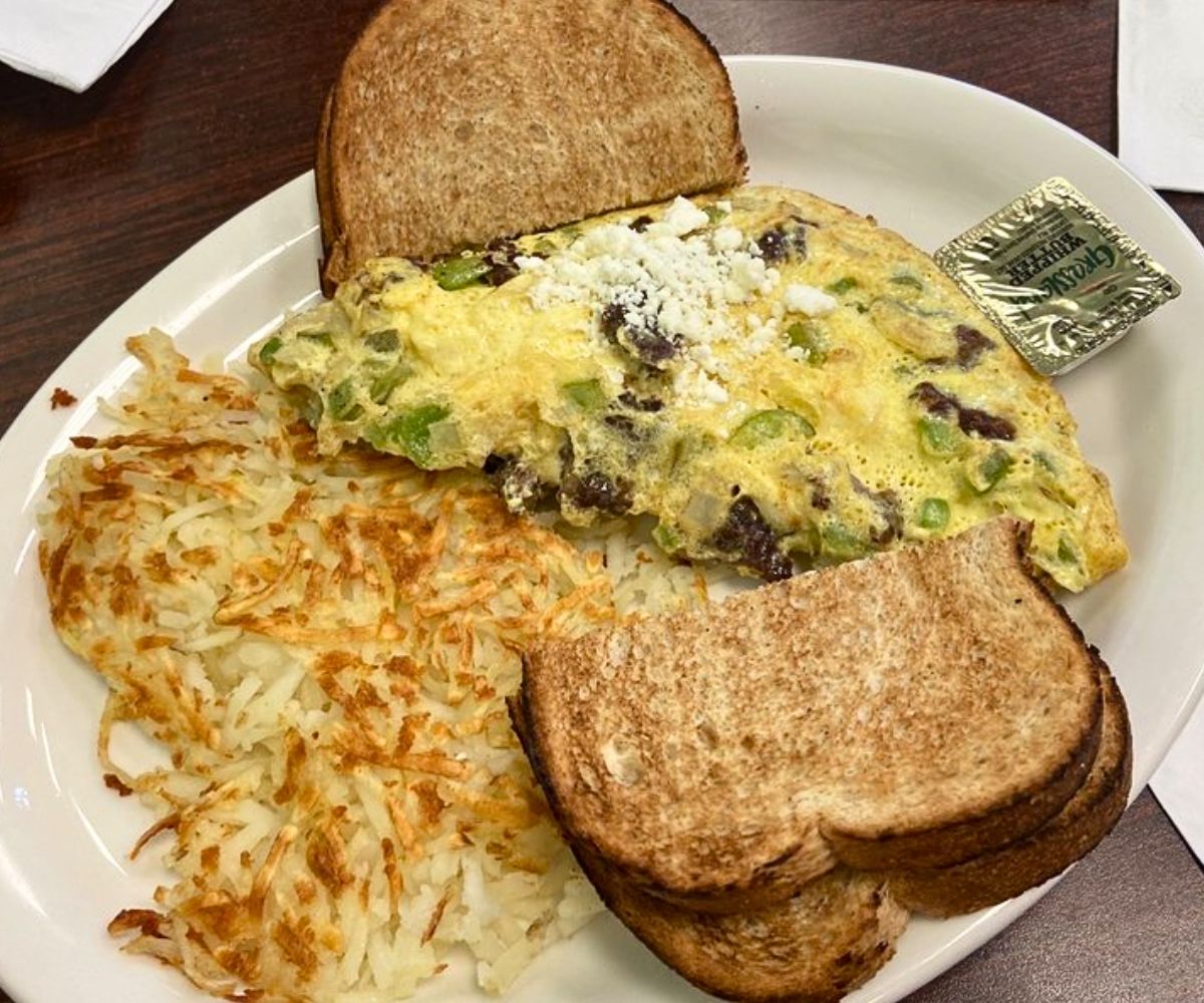 Greek Omelette at Landmark Grill in Midvale, UT