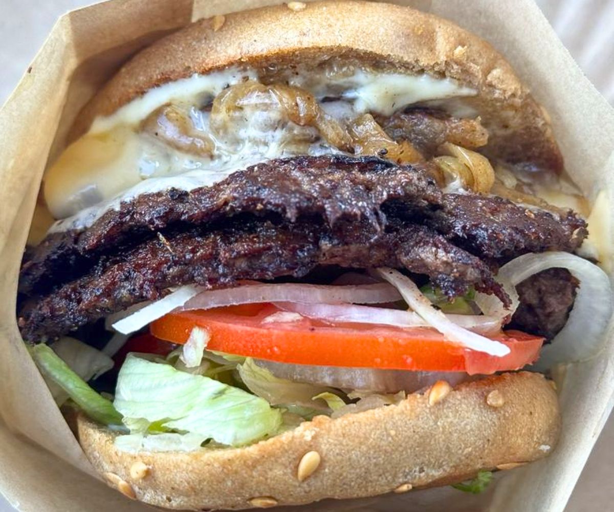 burger at Wild Pastures Burger in Boulder, CO