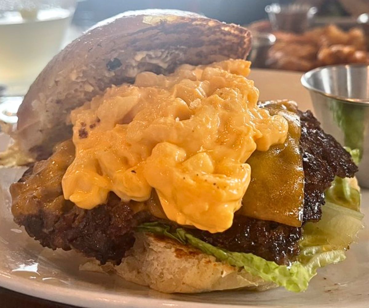 Mac and Cheese Burger at Ironhorse Kitchen + Bar in Minot, ND