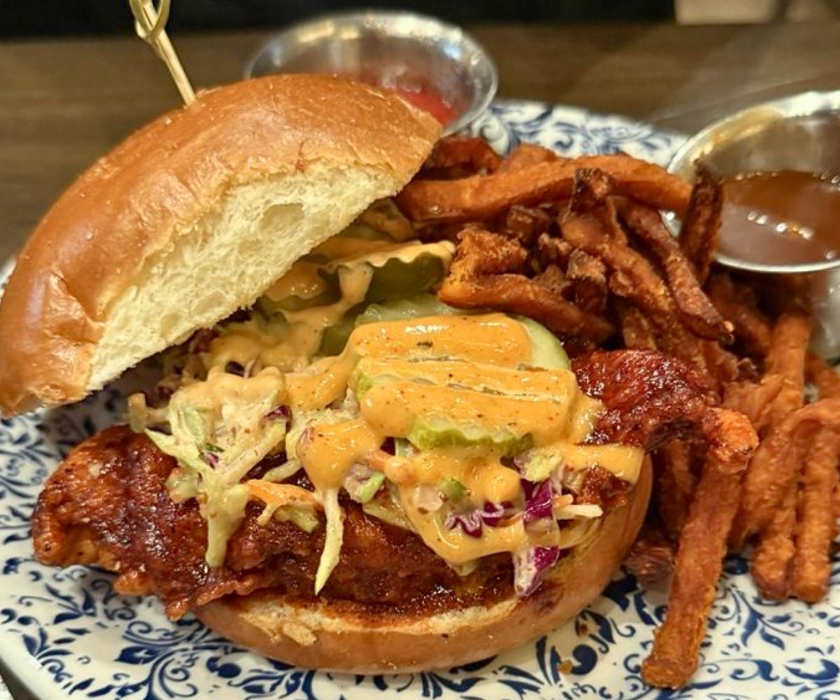 Nashville fried Chicken Sandwich at Southern Social in Eagan, MN