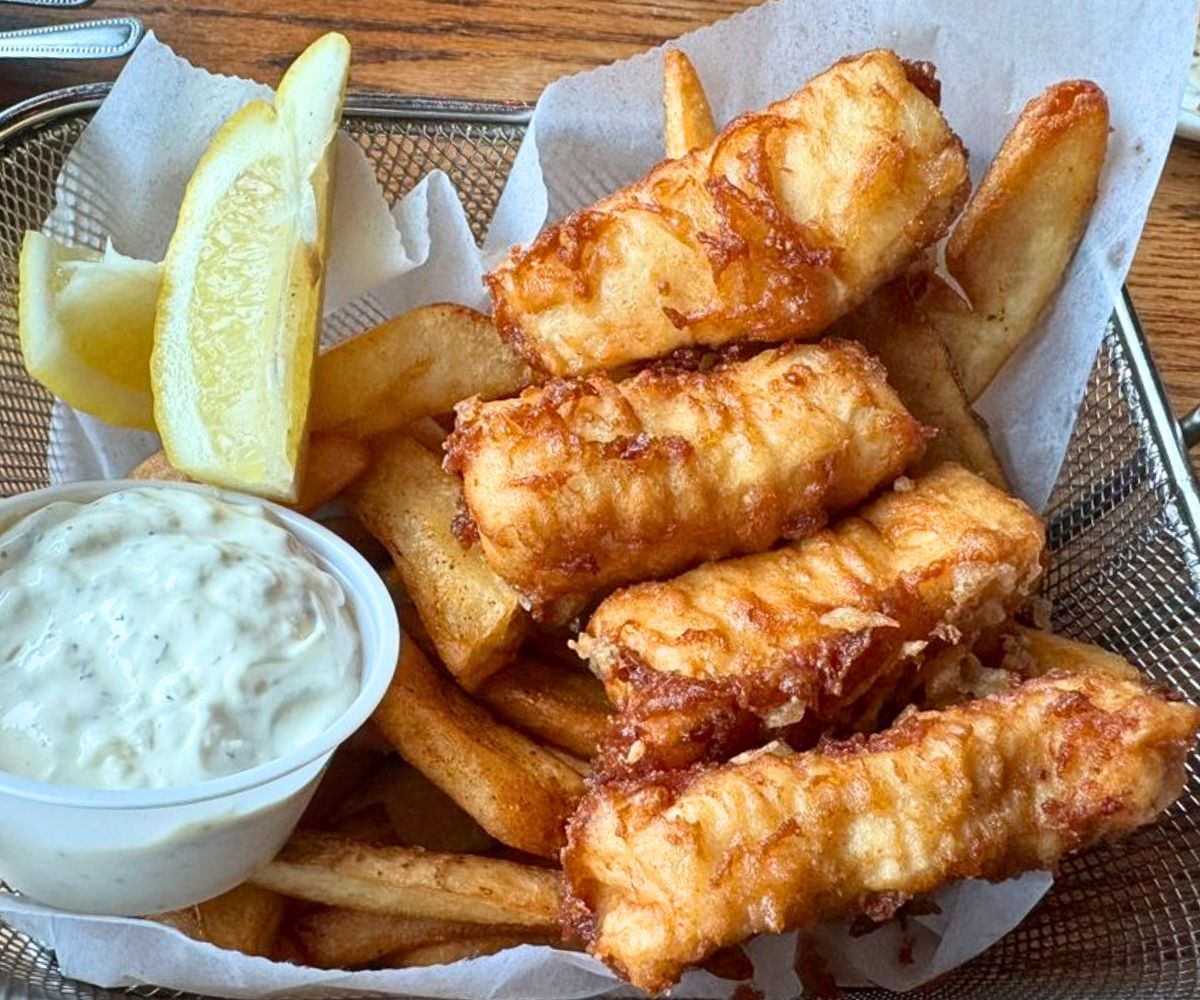 Tempura Halibut and Chips at The Hangar On The Wharf in Juneau, AK