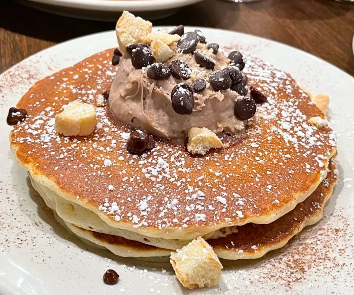 Tiramisu Biscotti Pancakes at Sweet Orange Pancake House & Café in Schaumburg, IL