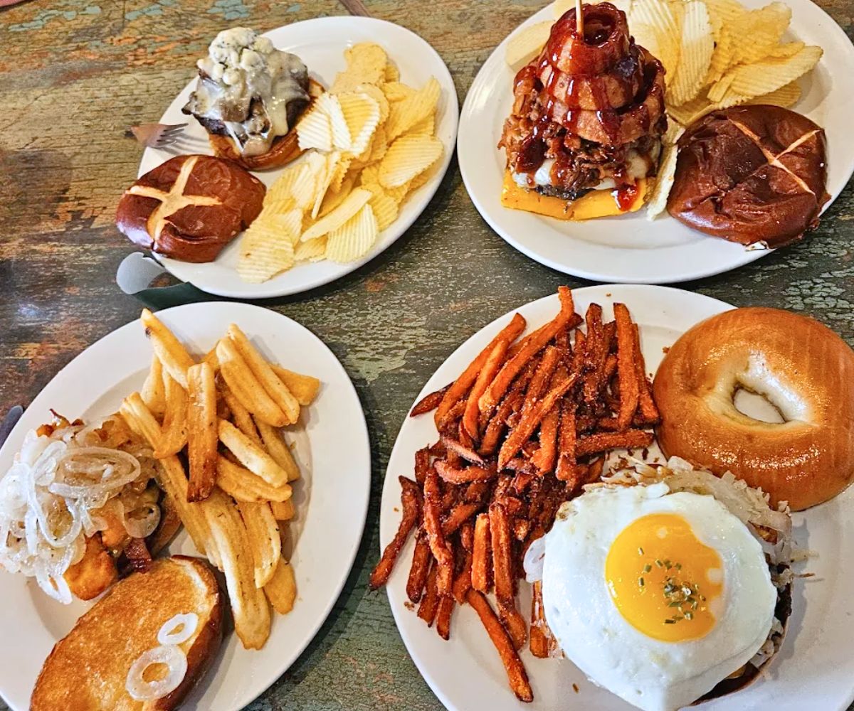 burgers at Foodie Garage Eatery in Dubuque, IA