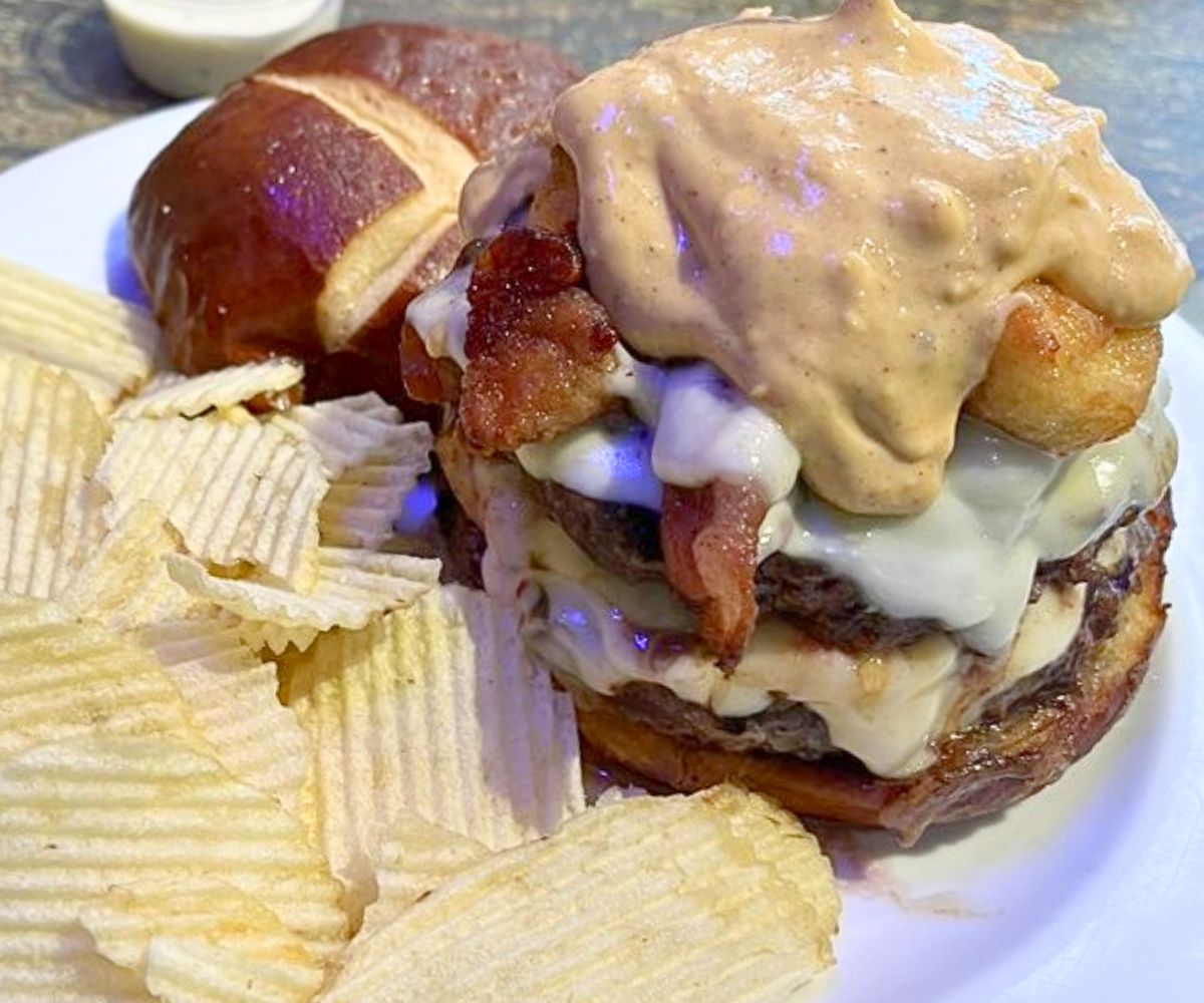 Holy Cheese Burger at Foodie Garage Eatery in Dubuque, Iowa