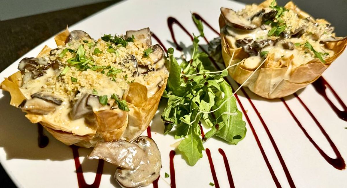 Wild Mushroom Gruyere Stuffed Phyllo Cups at Nectar of the Tupelo in Euclid, Ohio