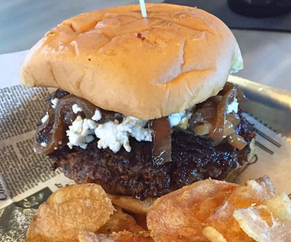 Back the Blue Burger at Front Porch in Hoover, AL
