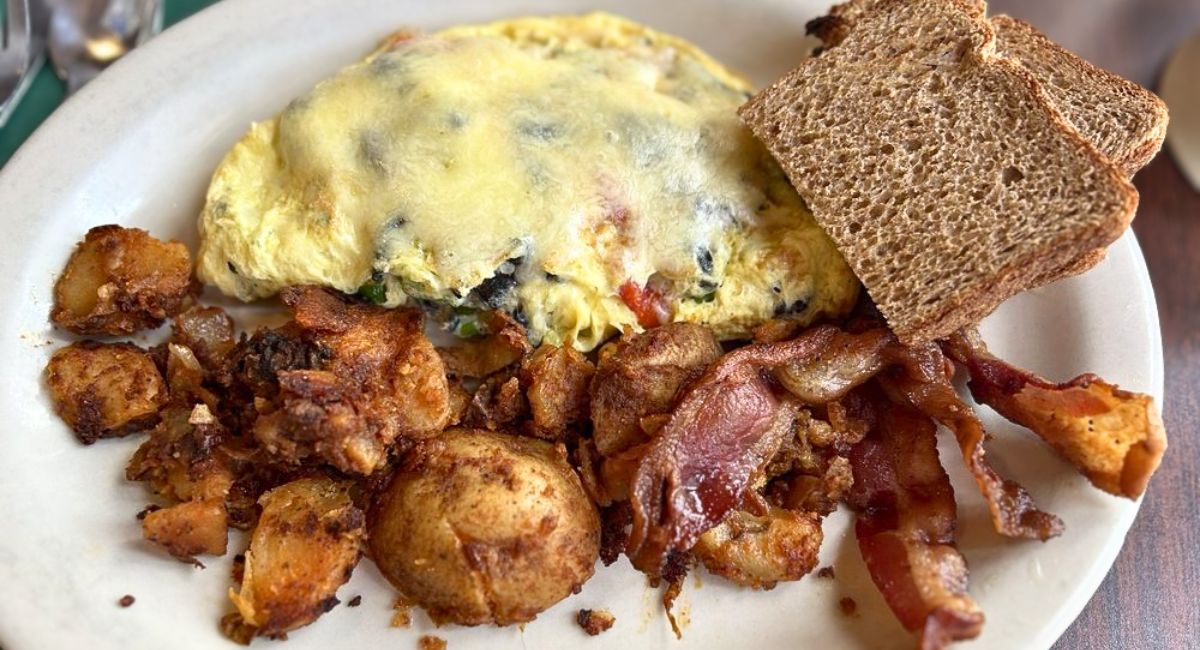 Portabella omelette at Back Country Cafe in Killington, Vermont