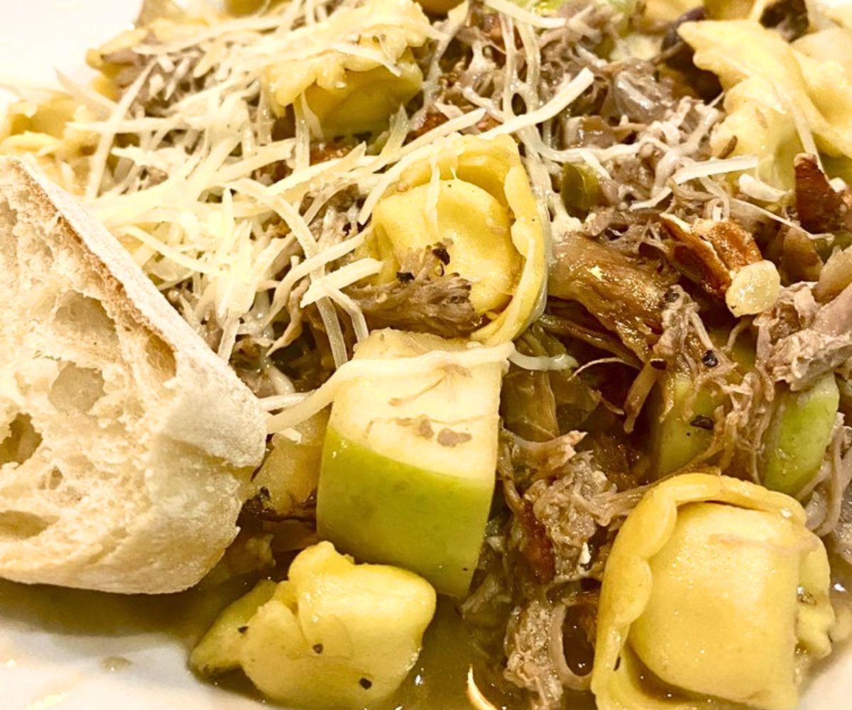Cheese Tortellini with Braised Duck at Friends Grille and Bar at Valdosta, Georgia