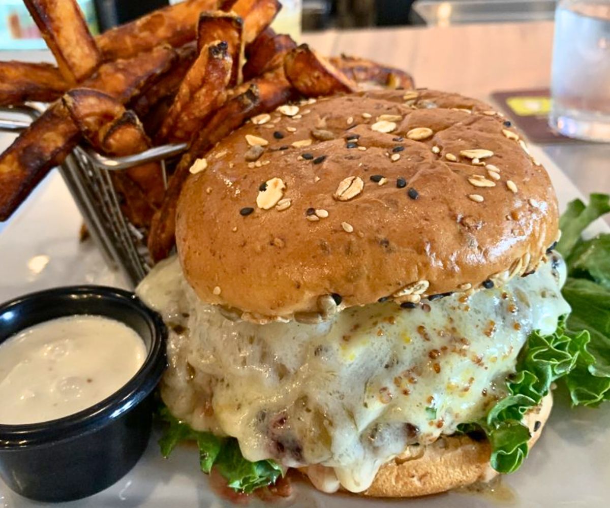 Brie Burger at LouReda's an American Table in Rocky Mount, North Carolina