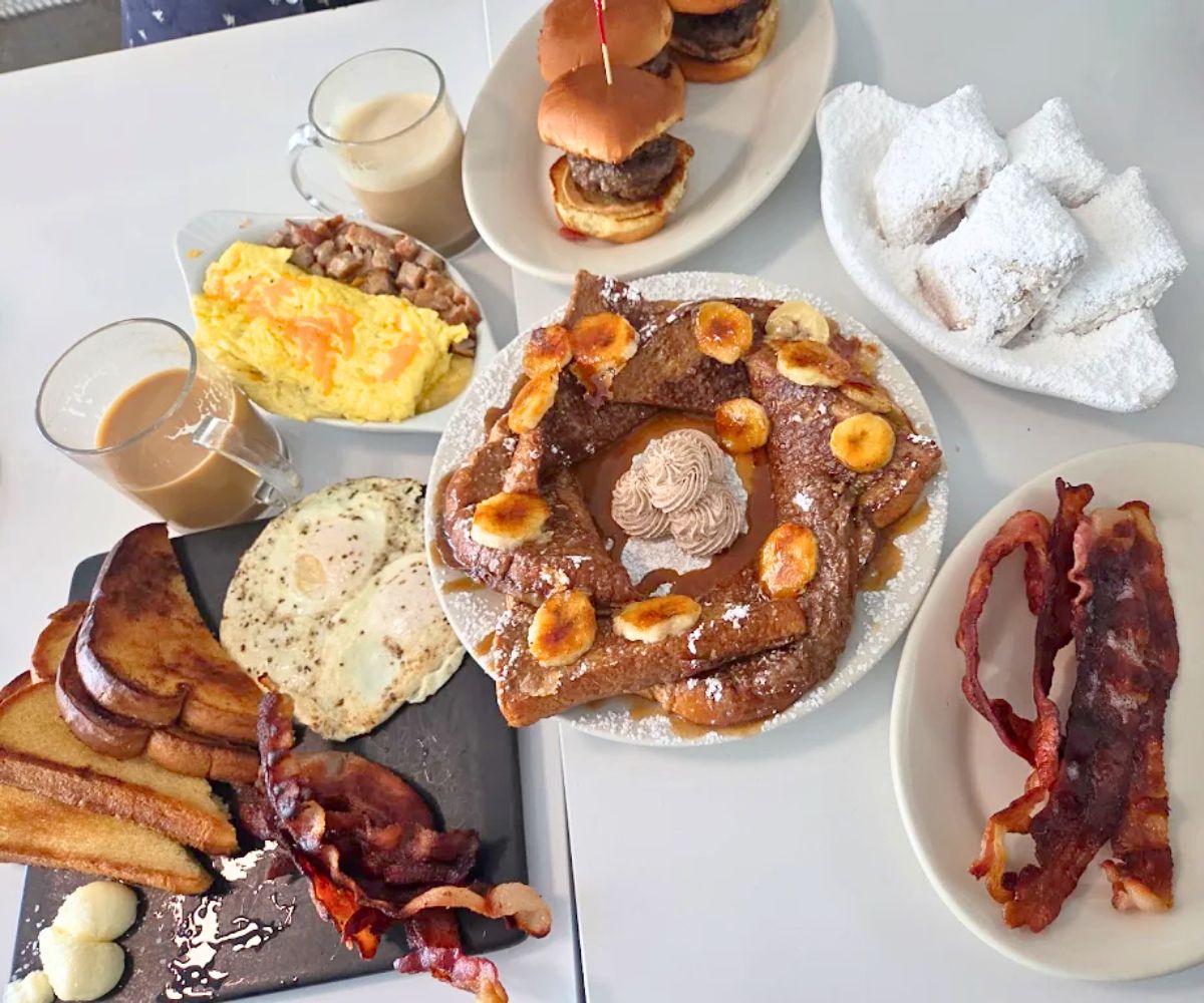 breakfast dishes at Debbie on the Levee in Kenner, Louisiana