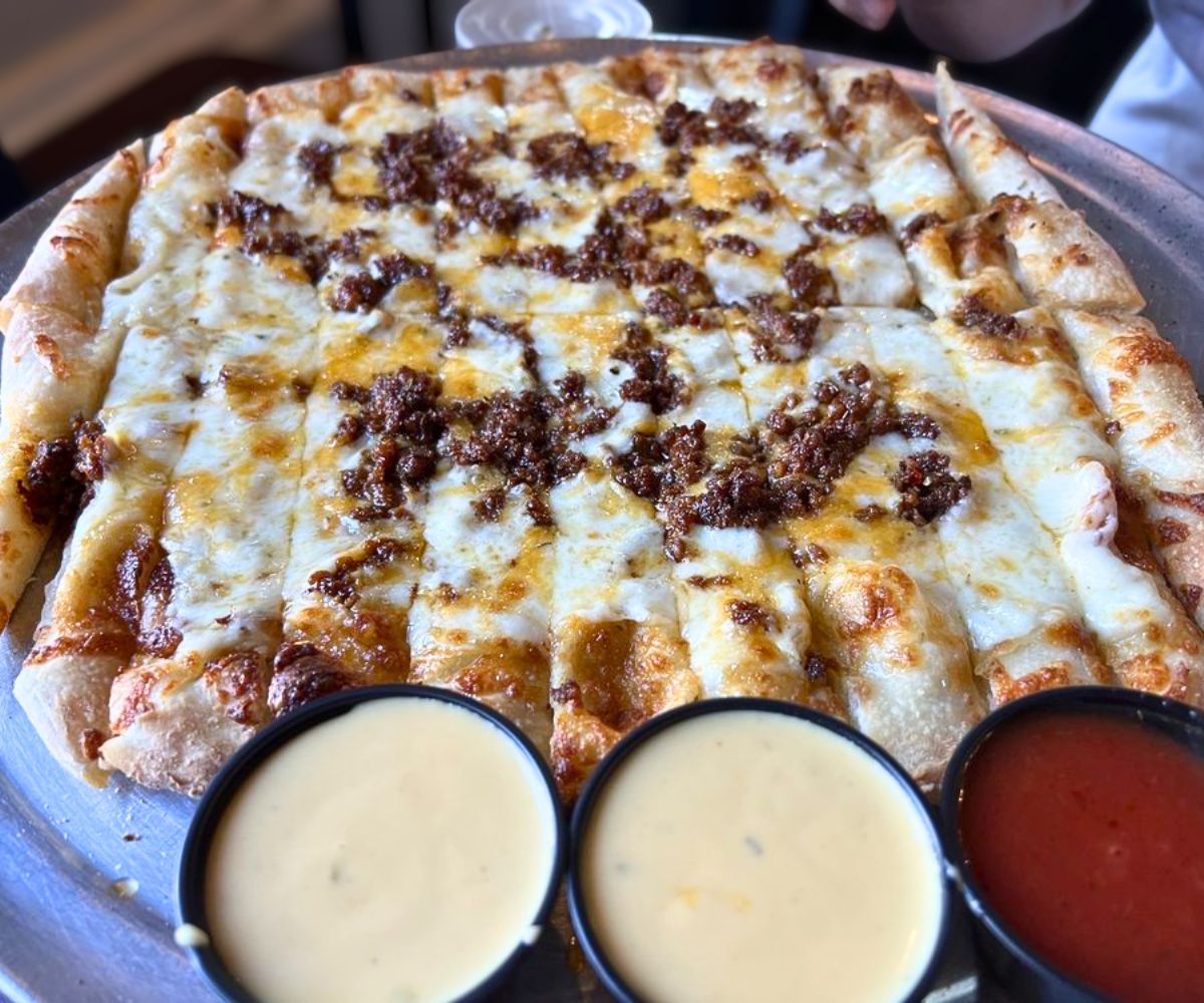 Chorizo Garlic Cheese Bread at Fetta Specialty Pizza & Spirits in Owensboro, KY