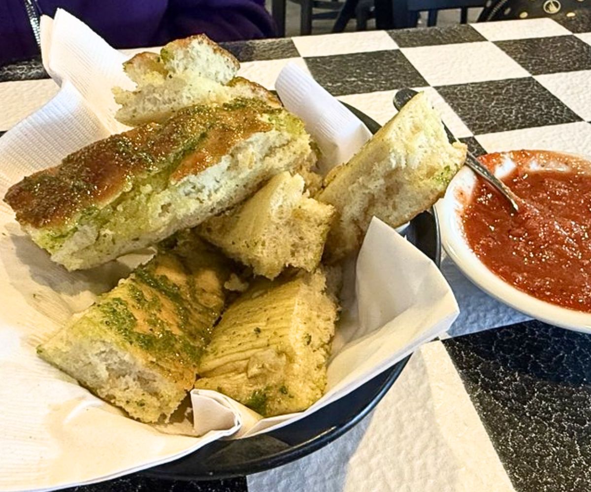 Focaccia Bread with Marinara at Piccolino in Santa Fe, New Mexico