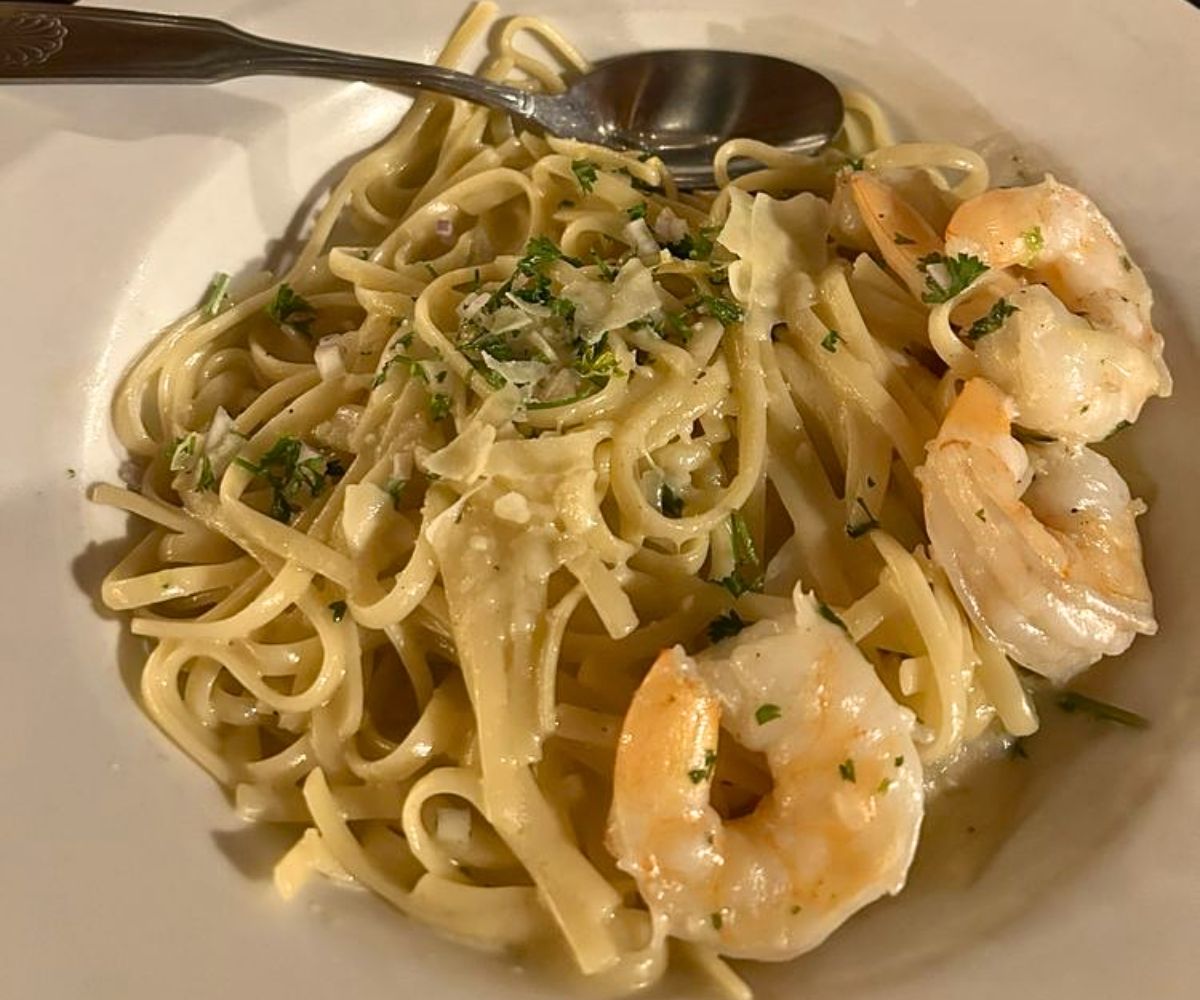 Shrimp Scampi at Fish Bones Grill in Lewiston, Maine