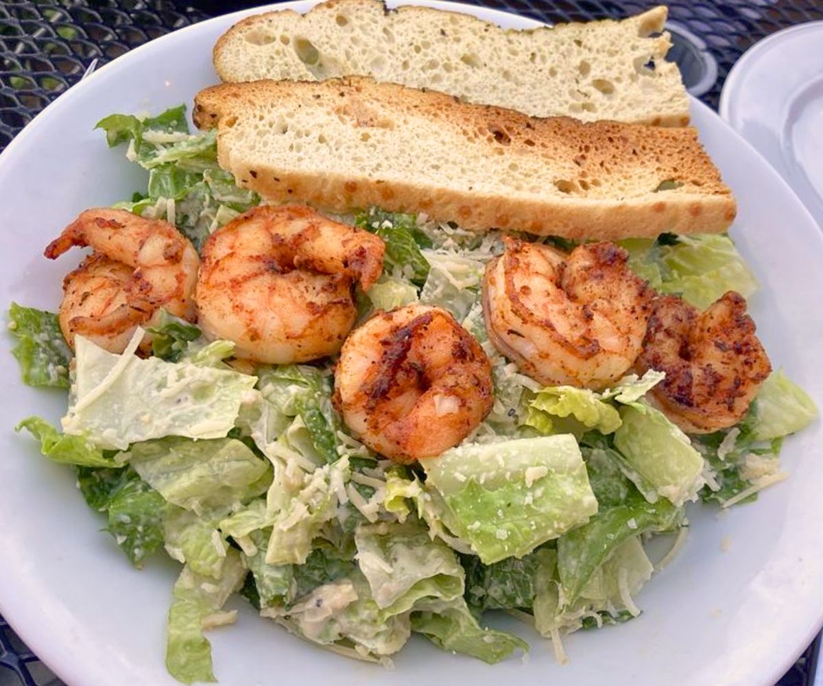 Caesar Salad with Shrimp at Cotton at Riverside Mill in Danville, Virginia