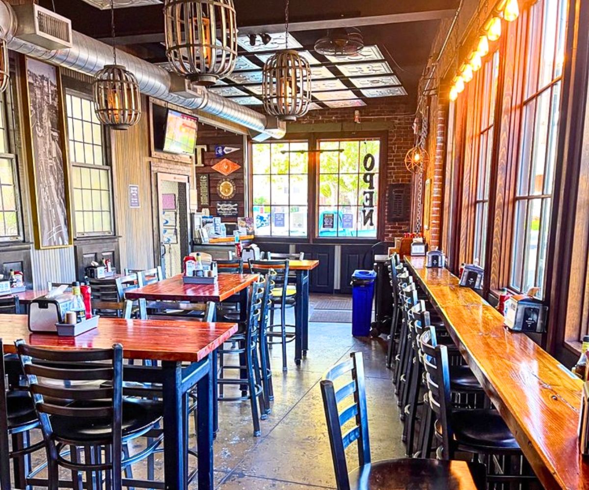 interior of Riley's Hot Dog & Burger Gourmet in New Britain, Connecticut